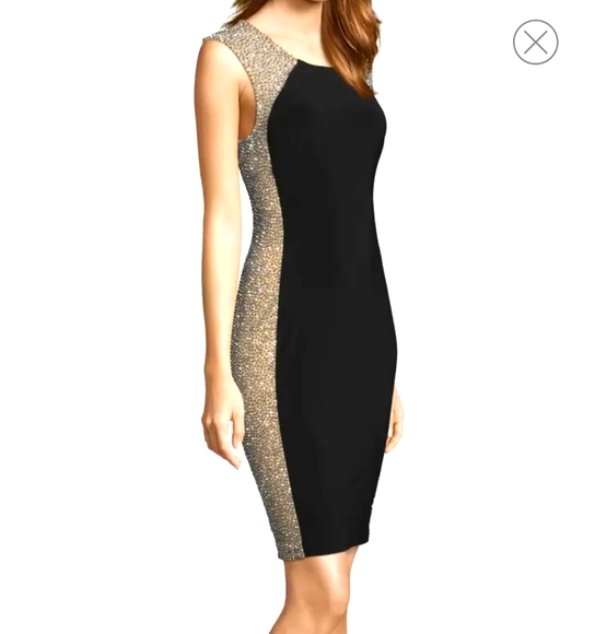 Xscape Dresses & Skirts - Xscape black cocktail rhinestone beaded dress NWT